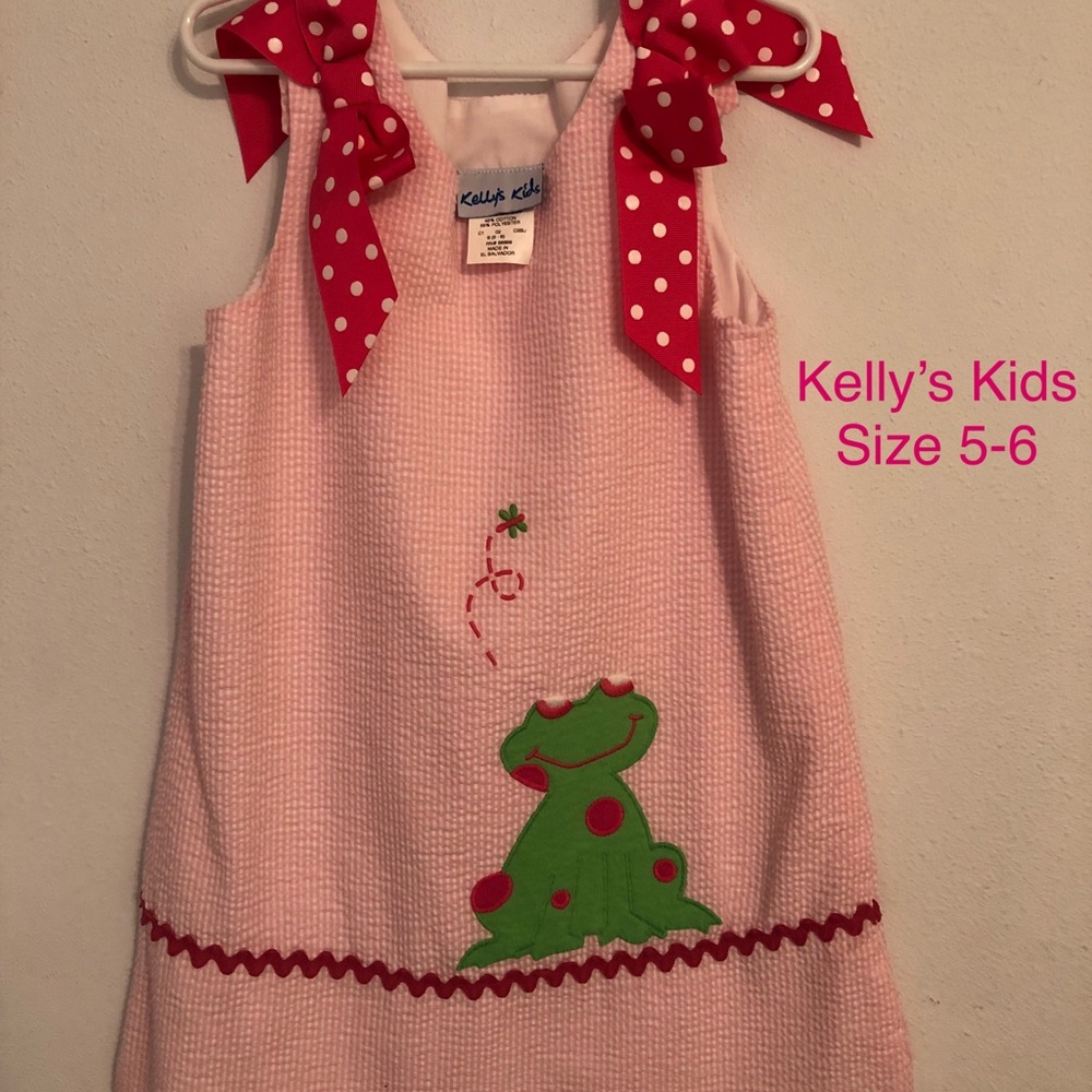 Kelly’s Kids pink seersucker jumper/dress size 5-6